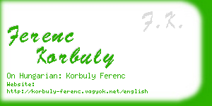 ferenc korbuly business card